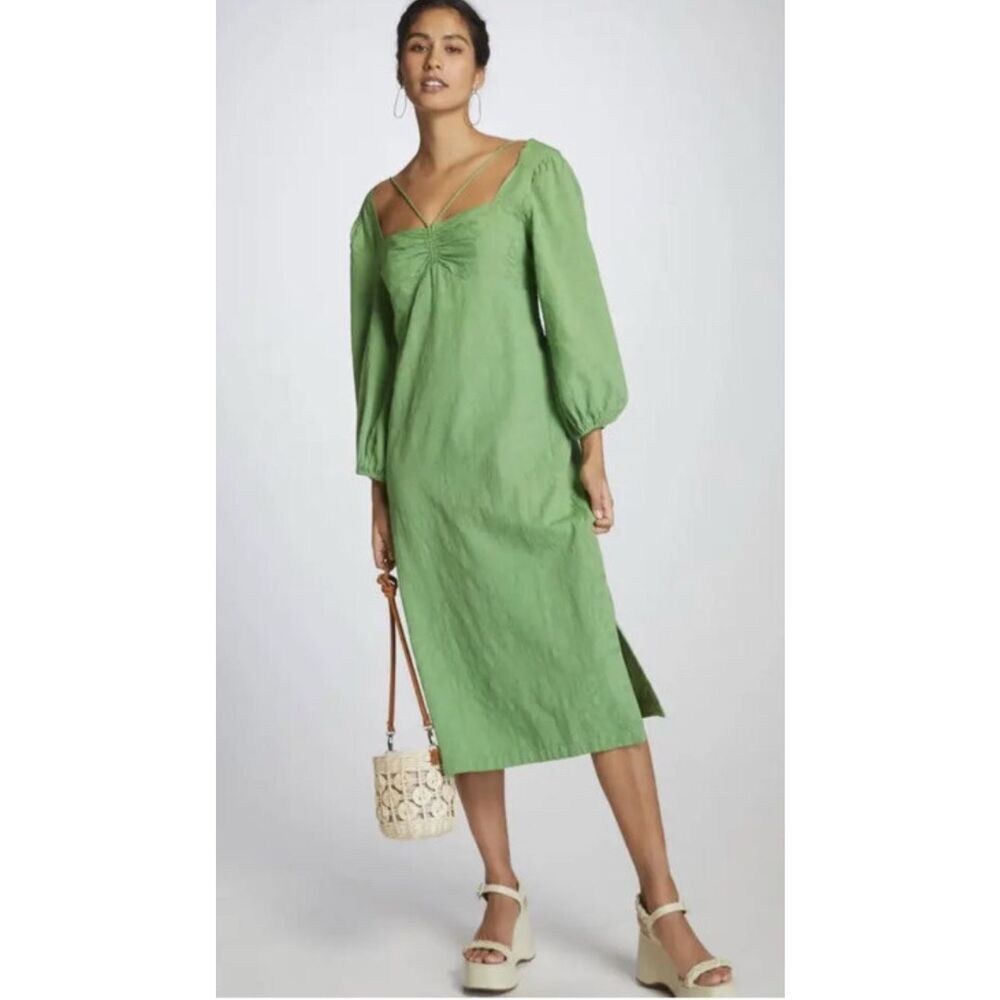 NWT Anthropologie Maeve Low-Back Midi Dress $160, Sz 2